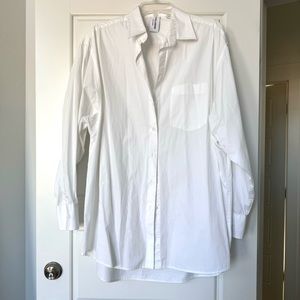 Collusion (ASOS) Super Oversized Cotton Poplin Button-Down Shirt